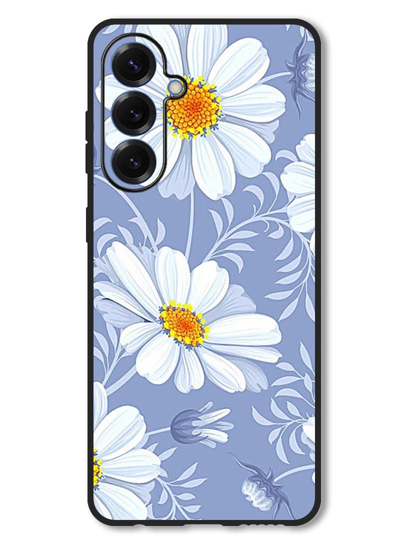Theodor Case Compatible with Samsung Galaxy A36 Protection Shockproof Bumper Cover White Yellow Flower - Image 1