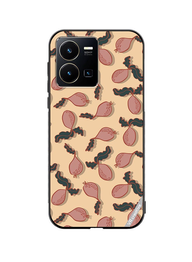 Protective Case Cover For Vivo Y35 Beetroot Vegetable Vector Seamless Pattern Design Multicolour