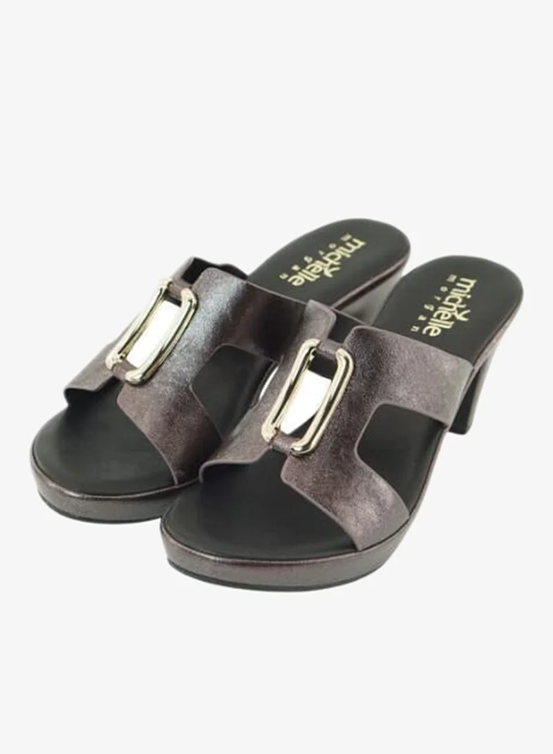 Michelle Morgan Bronze 092-3099 Michelle Morgan Ladies Mid Heel Sandals 514ZD098 Bronze for Women | Best Price UAE