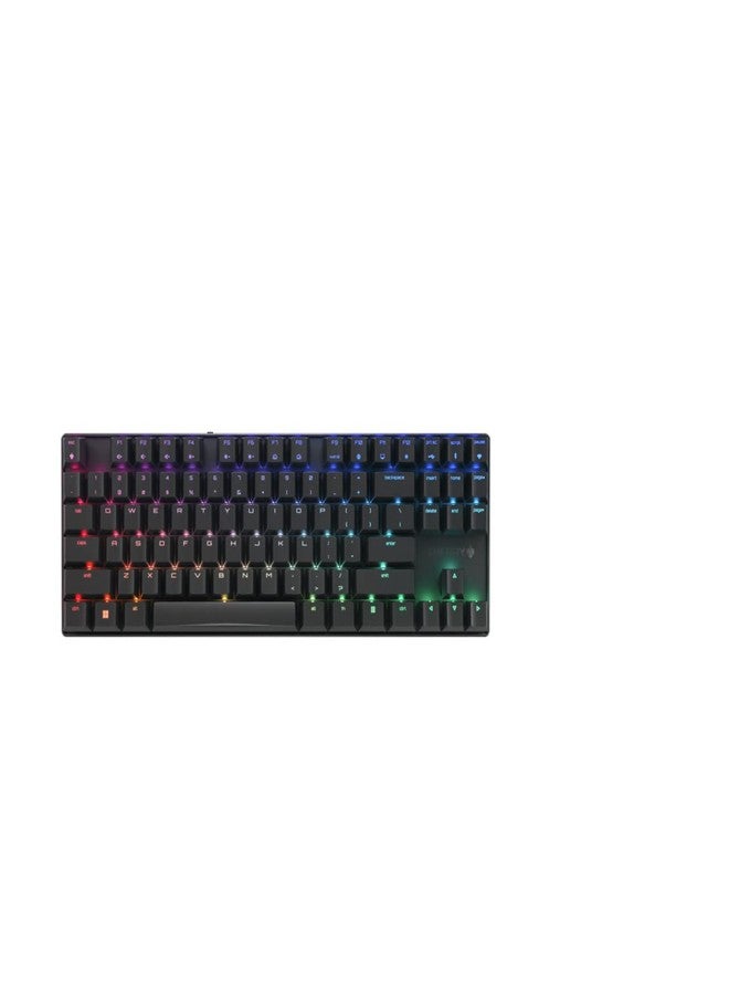 Cherry MX 8.2 TKL Wireless Gaming Keyboard. Compact TenKeyLess. Mechanical 87 Keys RGB Backlit Keys ABS Keycaps. MX Brown Switch. Aluminum Carrying Case Included. - Image 1