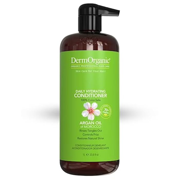 DermOrganic Daily Hydrating Conditioner for Dry Hair - Rinses Out Tangles, Controls Flyaways, Smooths and Softens, 33.8 oz - Image 1
