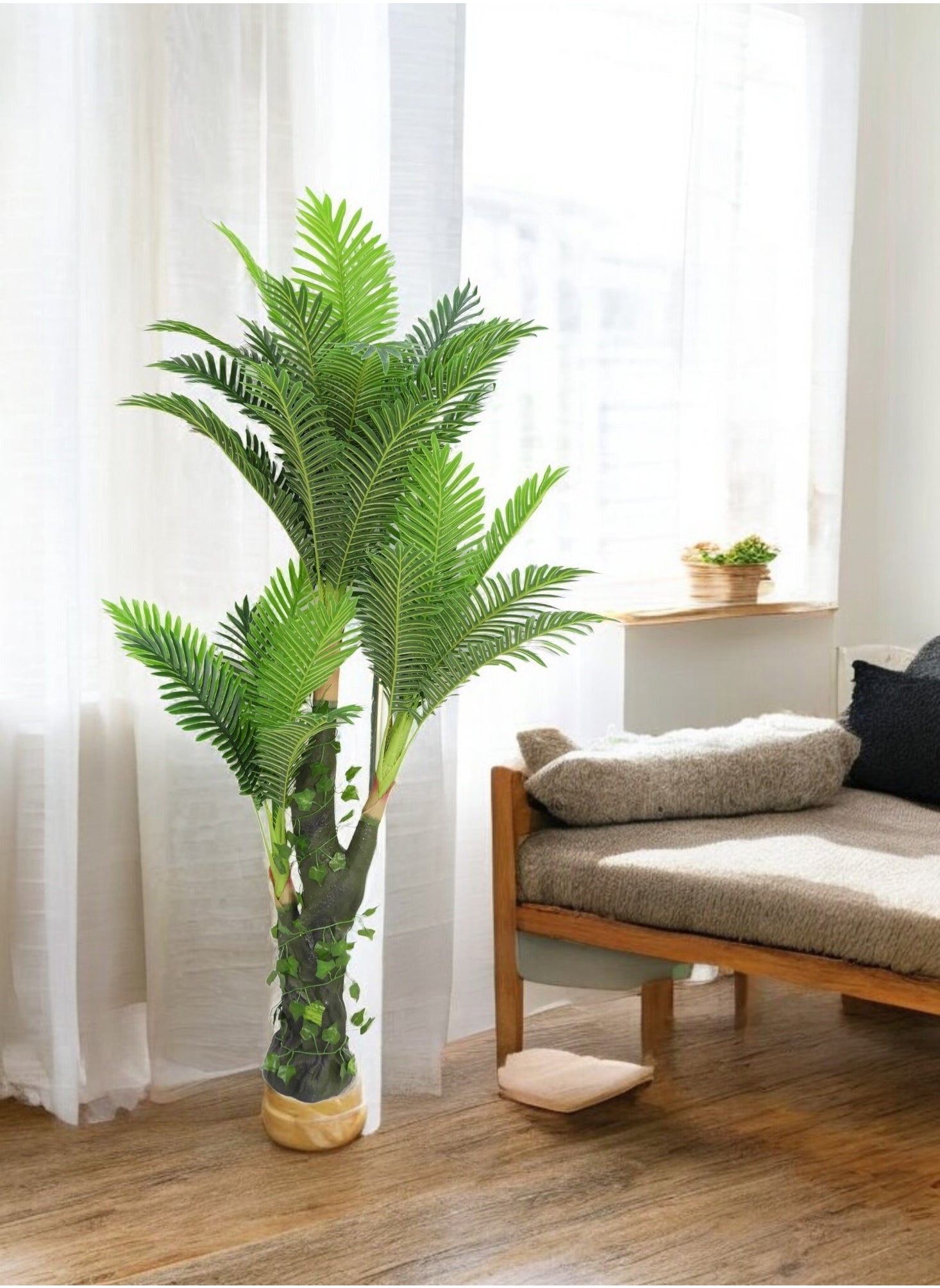Decorative Artificial Tree Green Long Leafs for Indoor/Outdoor Home Events Decoration 140x45x45cm - https://f.nooncdn.com/p/pzsku/Z83DA6A3C98F911FE157EZ/45/_/1733136856/bc74266c-687e-4baf-afac-bf19c04a4526.jpg?width=original