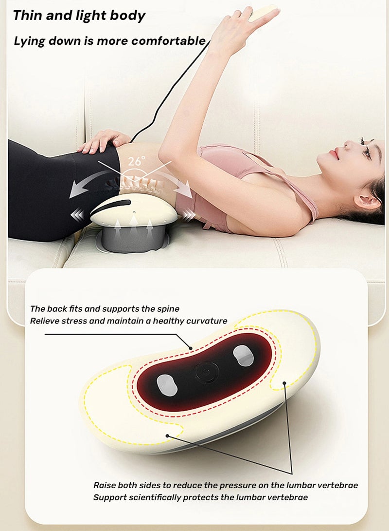 EzzySo مدلك كهربائي متعدد الوظائف للخصر، مريح للفقرات، تسخين، اهتزاز وتمديد لآلام الظهر، تدليك كامل للجسم في المنزل أو المكتب أو السفر - هدية مثالية للرجال والنساء - Image 2