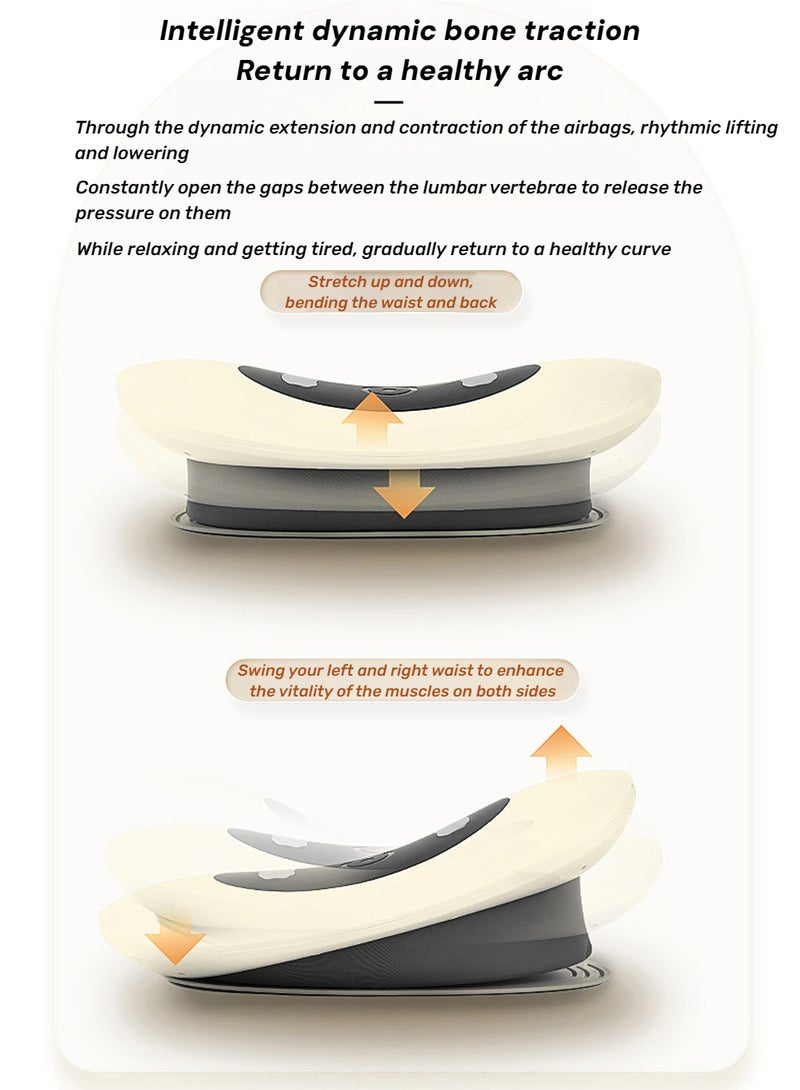 EzzySo مدلك كهربائي متعدد الوظائف للخصر، مريح للفقرات، تسخين، اهتزاز وتمديد لآلام الظهر، تدليك كامل للجسم في المنزل أو المكتب أو السفر - هدية مثالية للرجال والنساء - Image 3