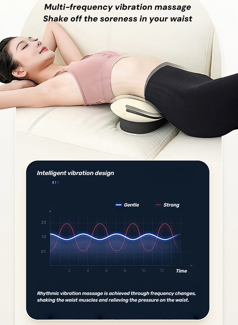 EzzySo مدلك كهربائي متعدد الوظائف للخصر، مريح للفقرات، تسخين، اهتزاز وتمديد لآلام الظهر، تدليك كامل للجسم في المنزل أو المكتب أو السفر - هدية مثالية للرجال والنساء - Image 4