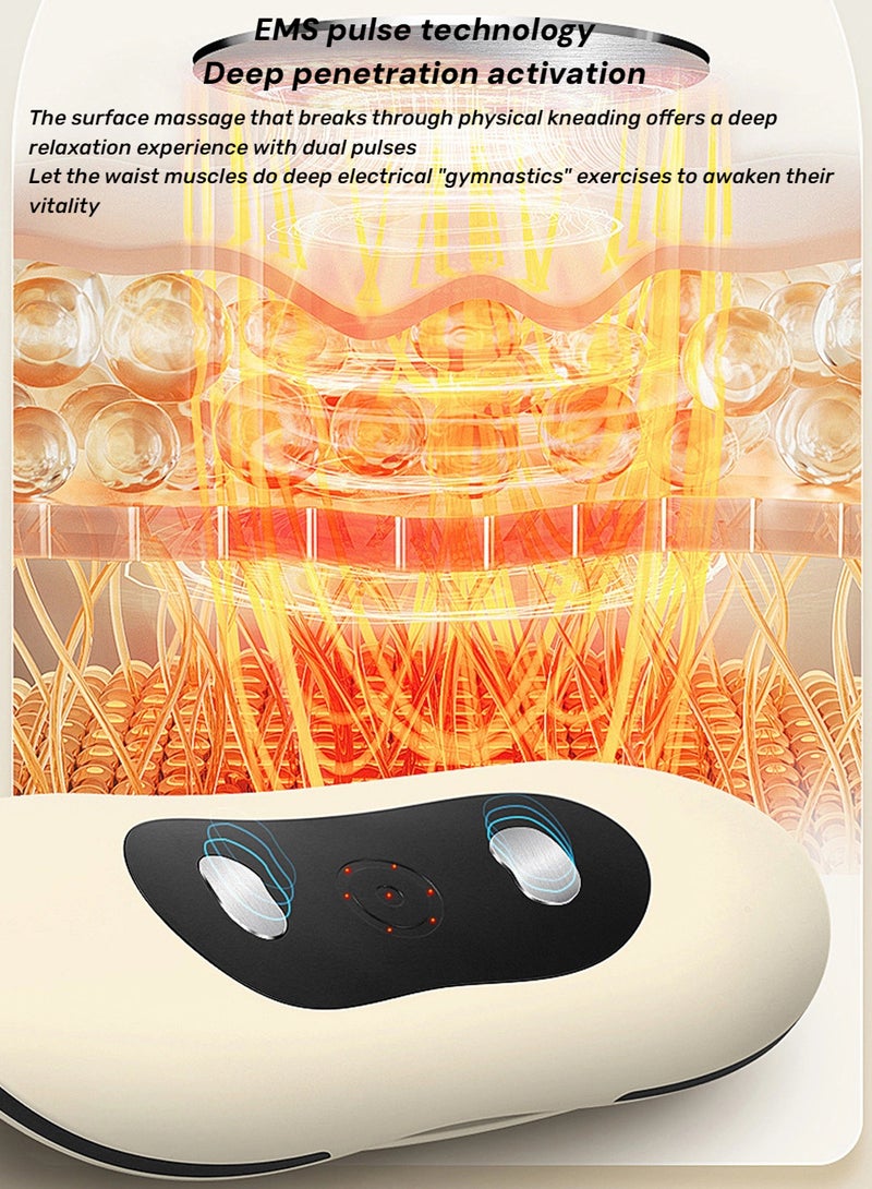 EzzySo مدلك كهربائي متعدد الوظائف للخصر، مريح للفقرات، تسخين، اهتزاز وتمديد لآلام الظهر، تدليك كامل للجسم في المنزل أو المكتب أو السفر - هدية مثالية للرجال والنساء - Image 5