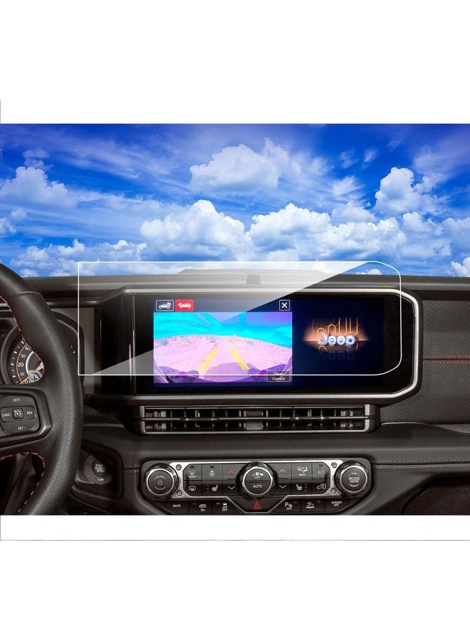 XXCIWP 2025 Jeep Wrangler Screen Protector for 2024 2025 2026 Jeep Wrangler JL Gladiator 4xe Sport Rubicon Sahara Willys Sport S 12.3Inch 2024 Wrangler Gladiator Accessories Tempered Glass 12.3'' - Image 1