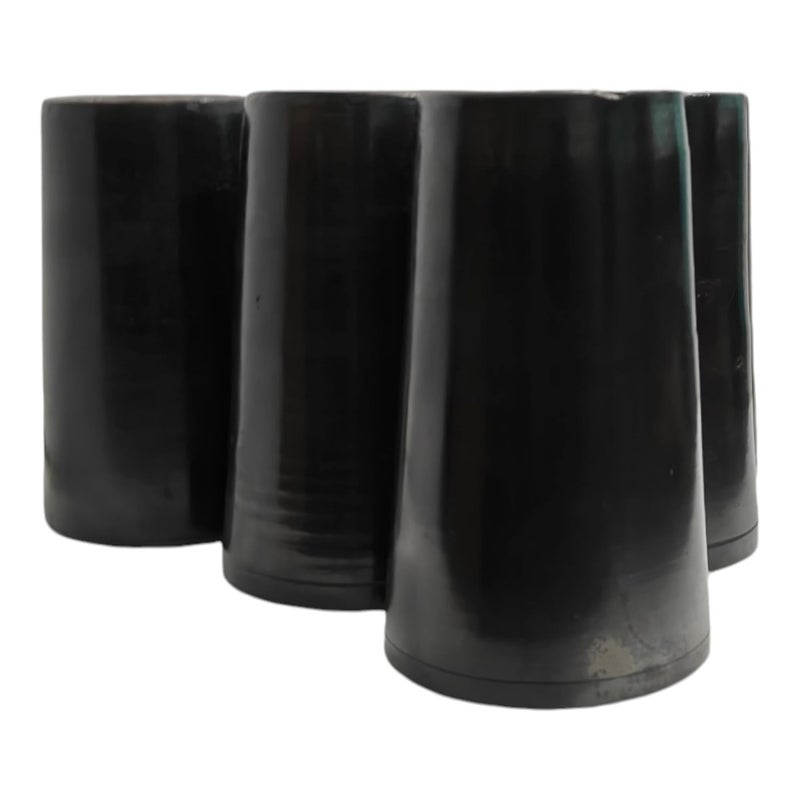 Vastuja Handmade ClayMittiWater GlassKulladPerfect for Thandai Lassi Stay Cool in Summer Pack of 3 230 ml Each I ChemicalFree ToxicFree Black - Image 3