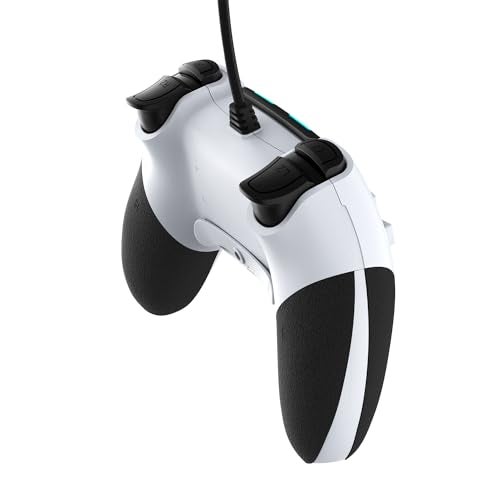 GAMFAMI Wired Controller Gamepad for Playstation 4 with Advanced Programming Buttons Dual Vibration Shock Joystick Gamepad for PS4/PS4 Slim/PS4 Pro and PC (White) - Image 3