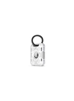 Compatible Soft Silicone Protective Case for Apple Airtag with Keychain Shield Tank GPS Shockproof Cover for Air Tag Device TPU (White)