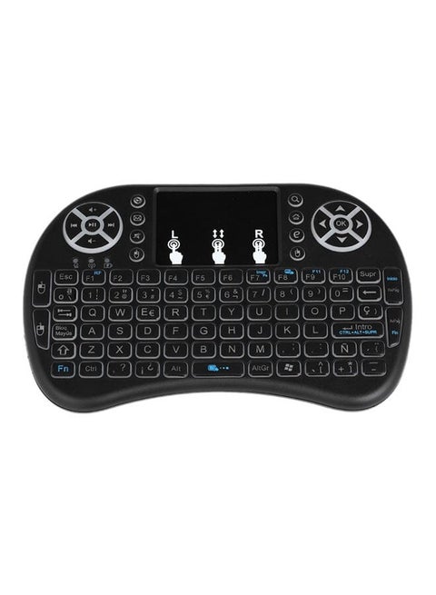 Wireless Keyboard Remote Control With Touchpad For Smart Tv Black