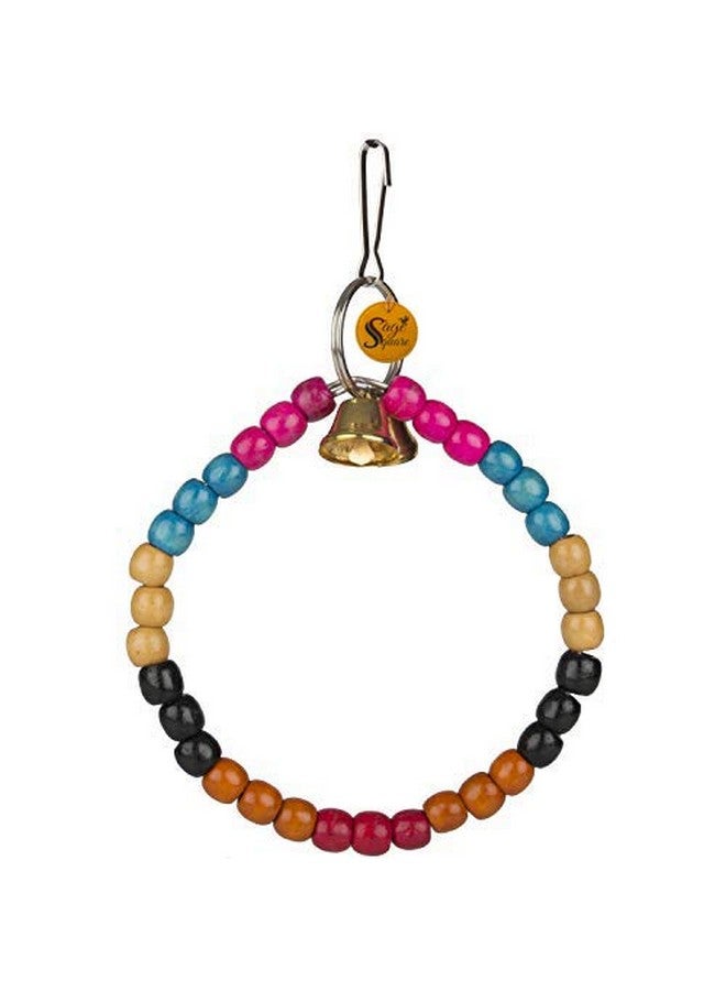 Sage Square Jumbo Playful Natural Wood Bead Swing Flexible Toy For Cockatiel, Lovebird, Budgerigar, Sun Conure, Finch, African Grey, Canary, Cockatoo, Macaw, Budgeri Birds - Image 1