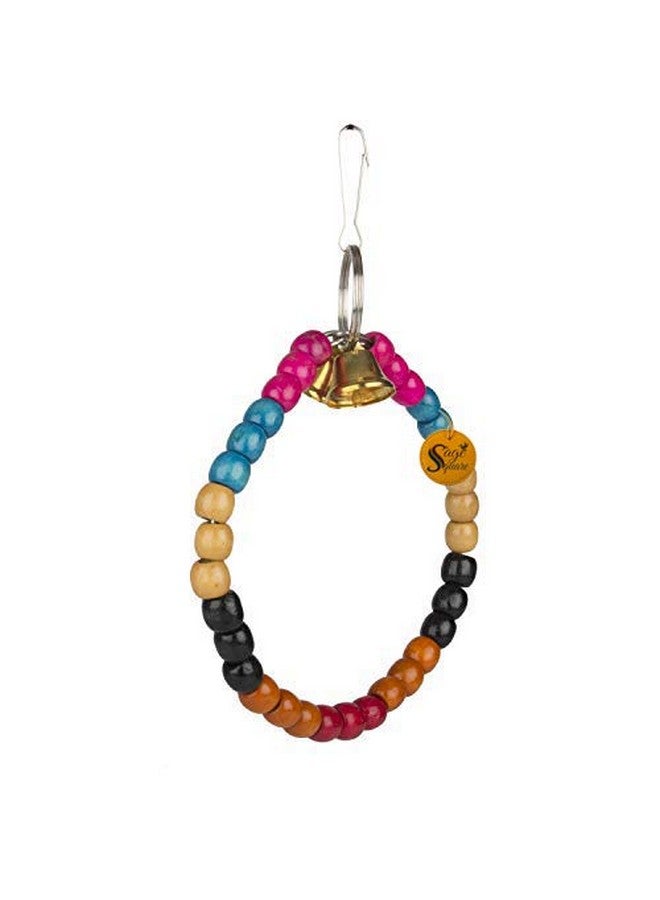 Sage Square Jumbo Playful Natural Wood Bead Swing Flexible Toy For Cockatiel, Lovebird, Budgerigar, Sun Conure, Finch, African Grey, Canary, Cockatoo, Macaw, Budgeri Birds - Image 4