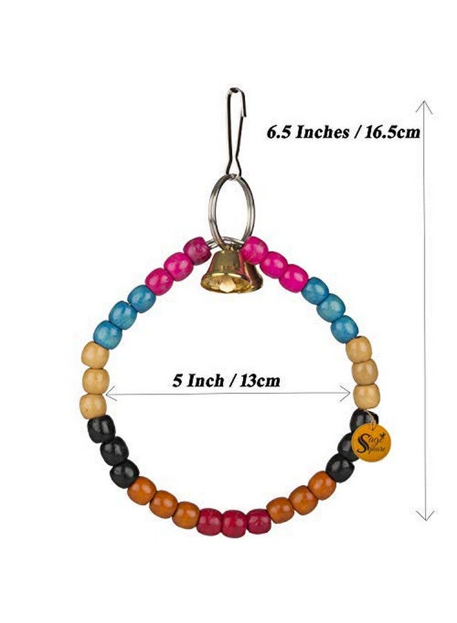 Sage Square Jumbo Playful Natural Wood Bead Swing Flexible Toy For Cockatiel, Lovebird, Budgerigar, Sun Conure, Finch, African Grey, Canary, Cockatoo, Macaw, Budgeri Birds - Image 5