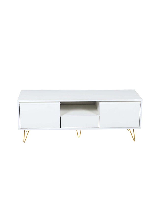 DANUBE HOME Vesta TV Cabinet For Up To 50 Inches TV Entertainment Modern Design Wall Unit Furniture Wooden TV Stand For Living Room Bedroom TV Rack L 120 x W 40 x H 45 cm White  - Image 4