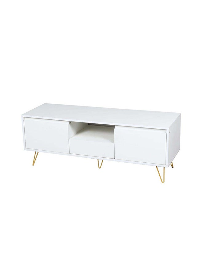 DANUBE HOME Vesta TV Cabinet For Up To 50 Inches TV Entertainment Modern Design Wall Unit Furniture Wooden TV Stand For Living Room Bedroom TV Rack L 120 x W 40 x H 45 cm White  - Image 3