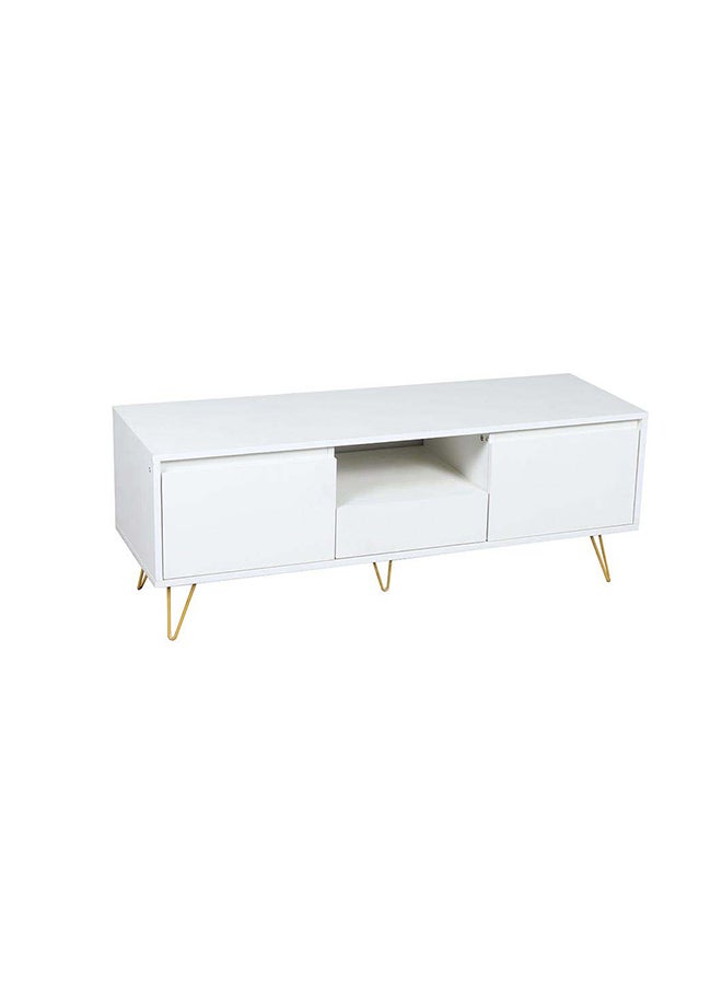 DANUBE HOME Vesta TV Cabinet For Up To 50 Inches TV Entertainment Modern Design Wall Unit Furniture Wooden TV Stand For Living Room Bedroom TV Rack L 120 x W 40 x H 45 cm White  - Image 2