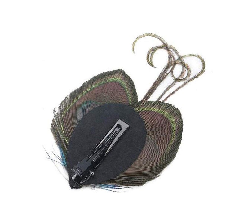Suoirblss 2 PCS Women Bohemian Butterfly Peacock Feather Hair Clip Elegant Fascinator Wedding Dance Party Hair Pins Headdress Headwear Hair Accessory - Image 2