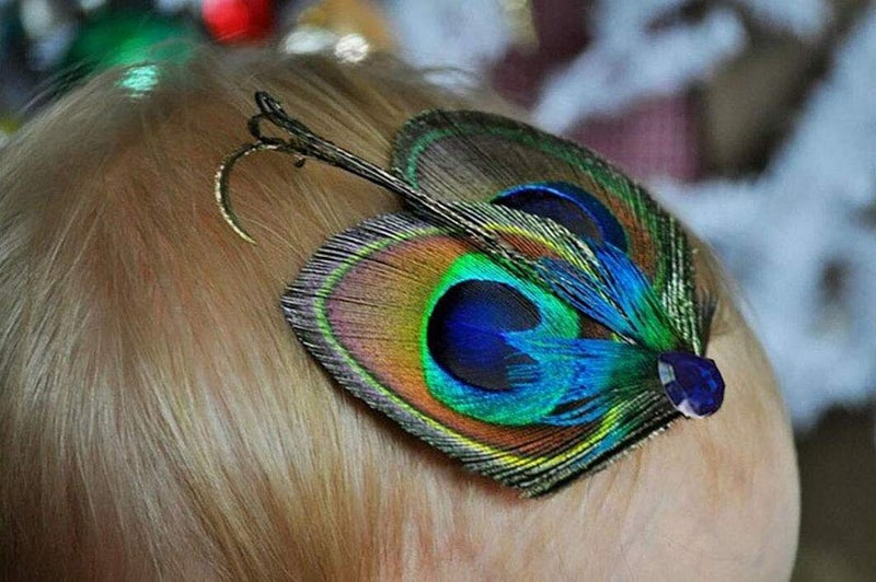 Suoirblss 2 PCS Women Bohemian Butterfly Peacock Feather Hair Clip Elegant Fascinator Wedding Dance Party Hair Pins Headdress Headwear Hair Accessory - Image 4