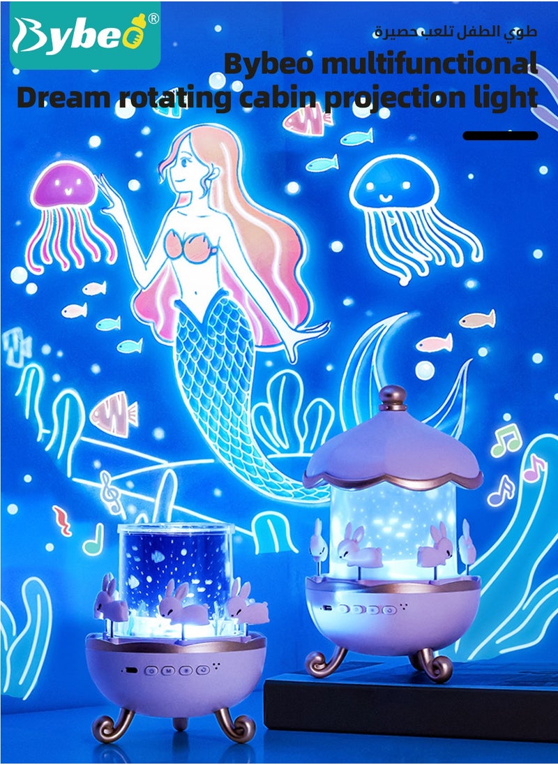 Bybeo Night Light Projector for Kids, Star Projector & Bluetooth Music, Bedroom Night Light, Rechargeable Lamp, Children Birthday Gift for Bedroom Decor, 360° Rotation and Bluetooth, 12 Scenes+3 Lights+Music  - Image 2