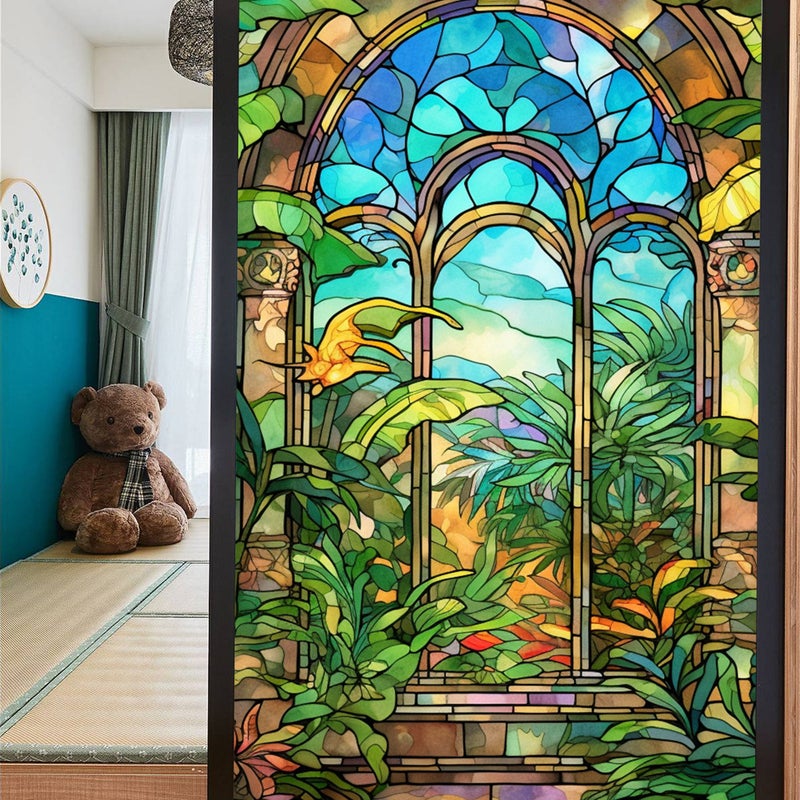 Bl112-170 Flower Sea Electrostatic Glass Sticker Pvc Glue-Free Window Film Home Decoration Window Grille Glass Sticker - Image 1