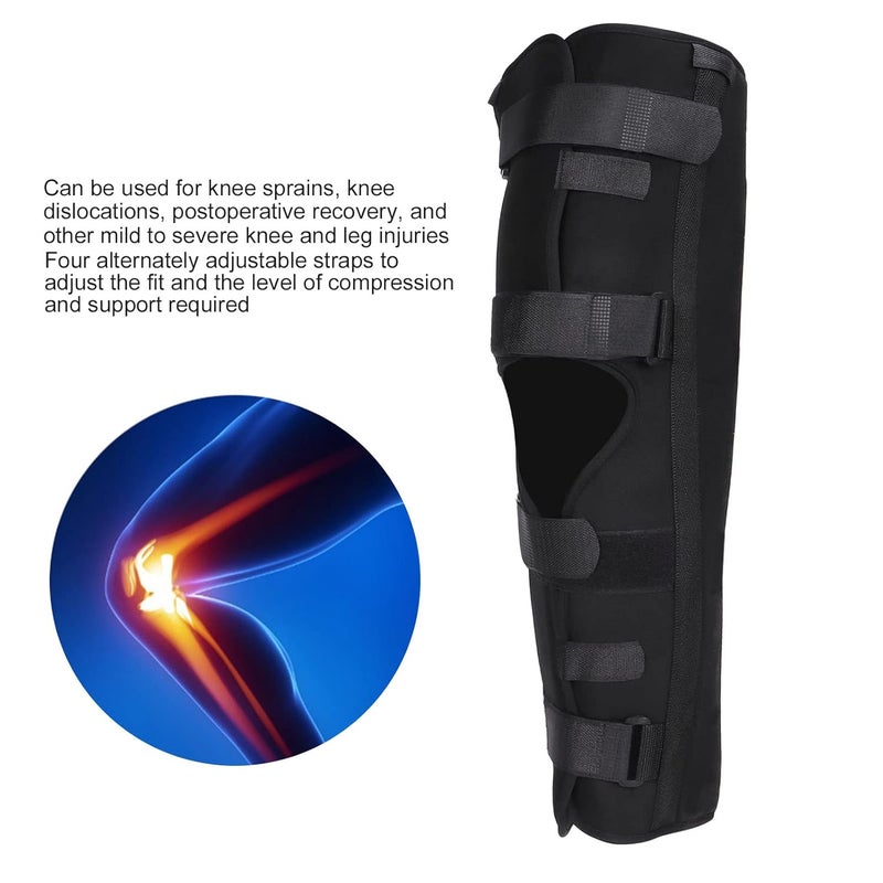 comfrt Knee Immobilizer, Adjustable Knee Immobilizer Comfortable Knee Support Splint Brace Full Leg Brace Stabilizer with Four Straps (L) - Image 2