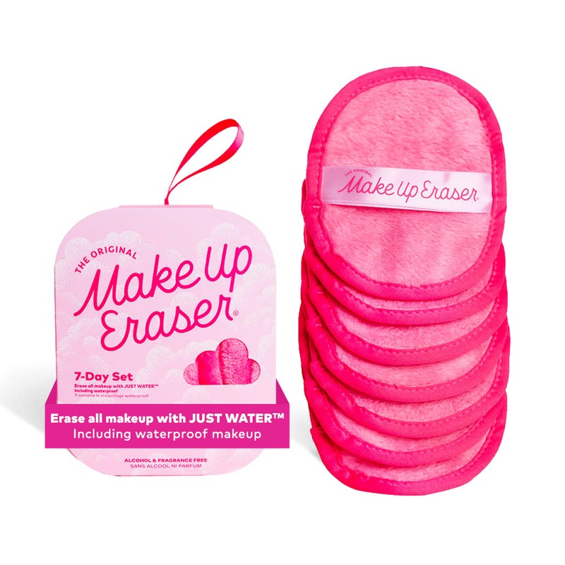 Makeup Eraser The Original MakeUp Eraser 7Day Set Erase All Makeup with Just Water Including Waterproof Mascara Eyeliner Foundation Lipstick Sunscreen and More Original Pink 7ct