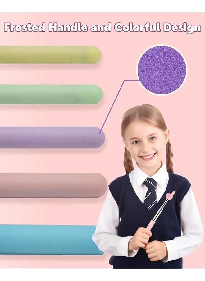 erorex - Retractable Teacher Pointer For Classroom Kids Reading Dumero Extendable Finger Pointer Stick For School Collapsible Finger Pointing Stick Long Telescoping Hand Pointer 3 Pack: Blue Pink - Image 1