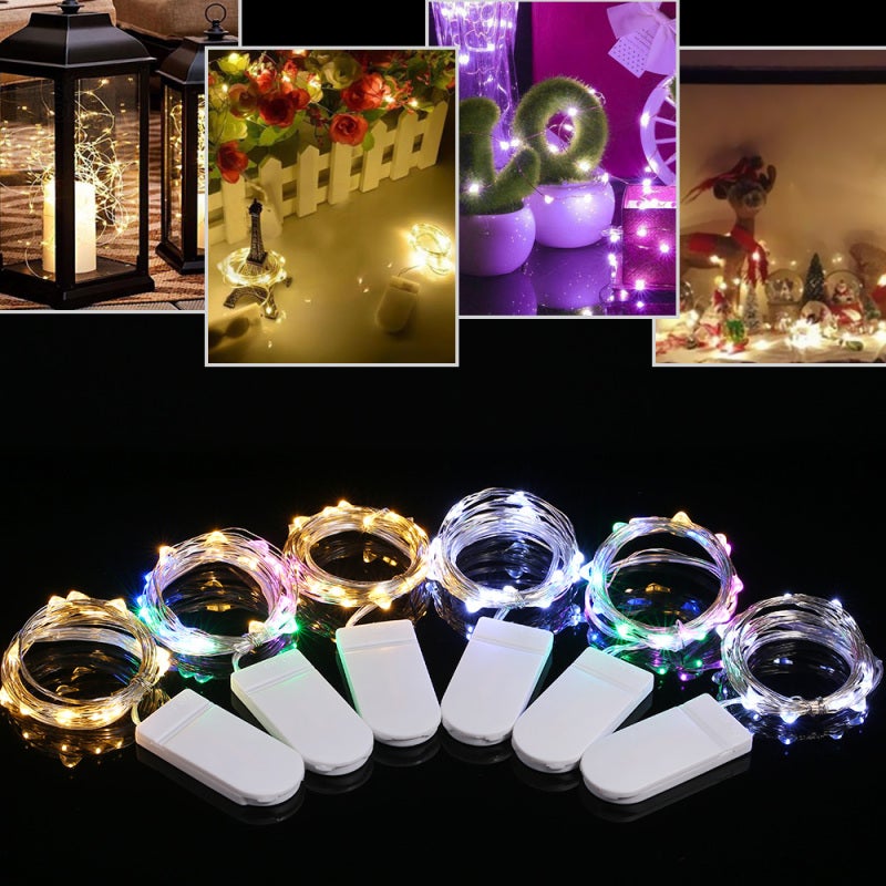 Led Copper Wire Light String: 2M/6.6Ft 20LEDs Multicolor - No Welding Points High Flexible Ip65 Waterproof 360 Degrees Illumination Low Power Consumption Starry Light String For Home Decoration - Image 3