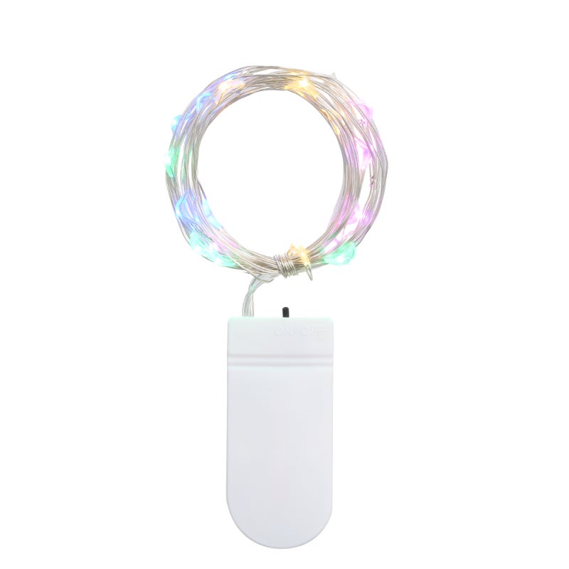 Led Copper Wire Light String: 2M/6.6Ft 20LEDs Multicolor - No Welding Points High Flexible Ip65 Waterproof 360 Degrees Illumination Low Power Consumption Starry Light String For Home Decoration - Image 1