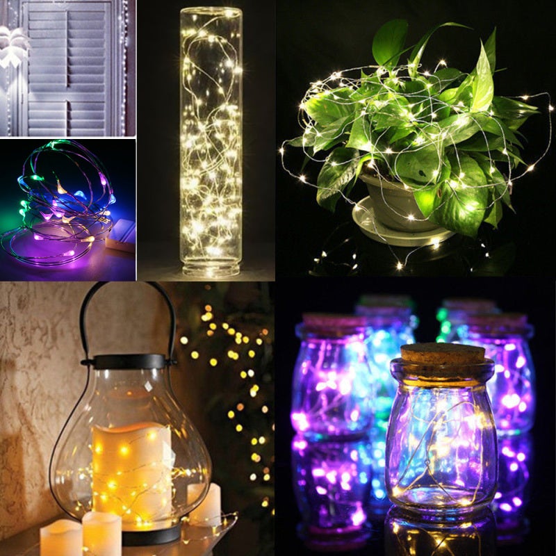 Led Copper Wire Light String: 2M/6.6Ft 20LEDs Multicolor - No Welding Points High Flexible Ip65 Waterproof 360 Degrees Illumination Low Power Consumption Starry Light String For Home Decoration - Image 5
