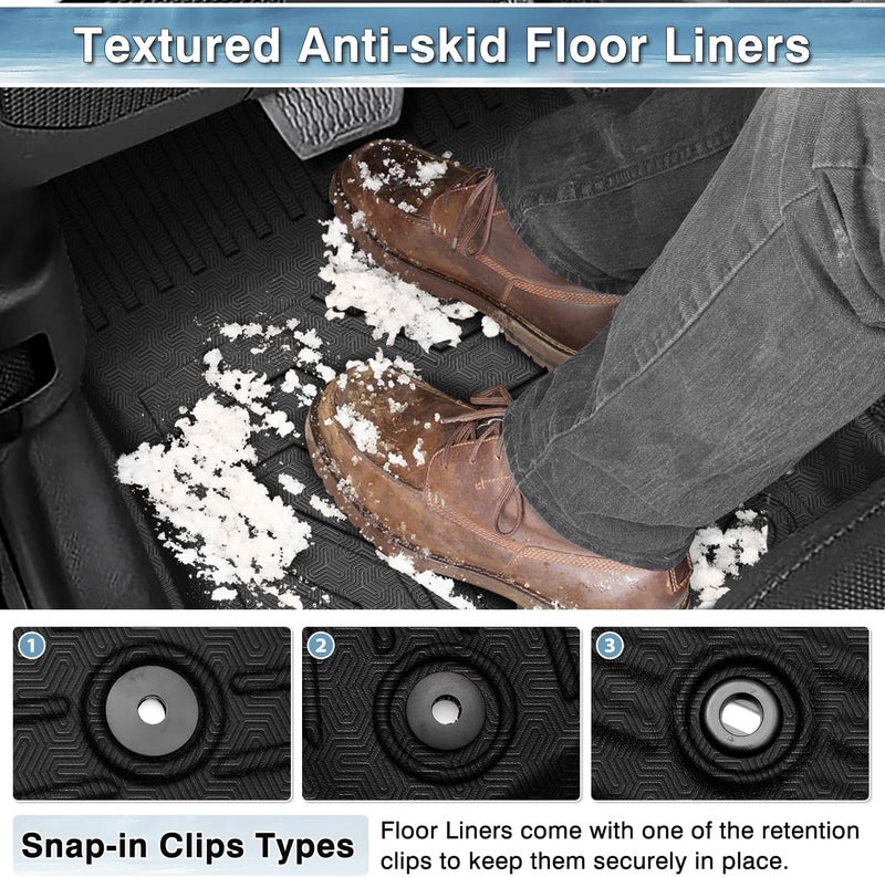 Mixsuper Custom Fit All Weather Floor Mats for 2021-2023 Jeep Wrangler 4XE - Front & Rear Row Set - Black - Image 4