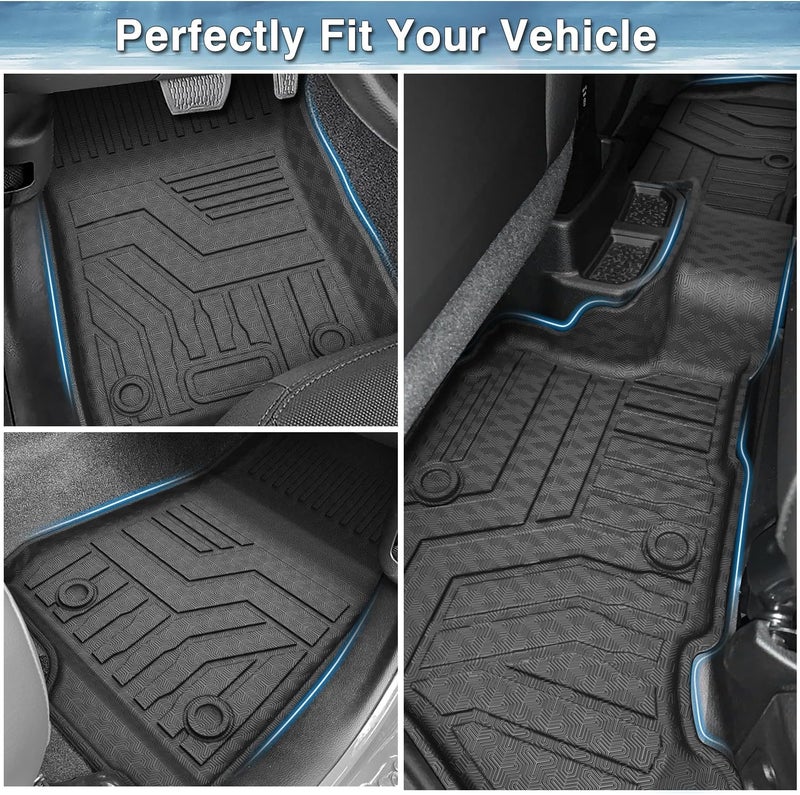 Mixsuper Custom Fit All Weather Floor Mats for 2021-2023 Jeep Wrangler 4XE - Front & Rear Row Set - Black - Image 3