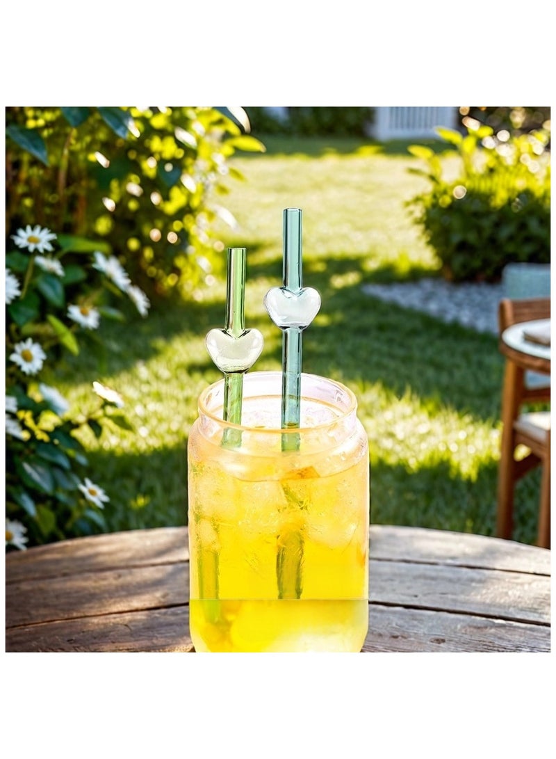 2 Pcs Reusable Glass Straws Set, 20cm Shatterproof Drinking Straws with Cleaning Brush, BPA-Free, Dishwasher Safe for Smoothies, Coffee, Juice, Hot/Cold Drinks  - Image 4