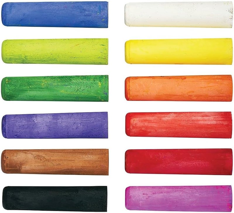 Prang Freart Colored Paper Chalk, Large, Round Tapered Sticks, 1 x 4 Inches, 12 Sticks per Box, 12 Assorted Colors (15360) - Image 3