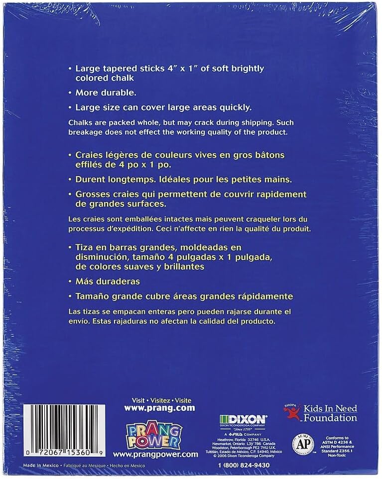 Prang Freart Colored Paper Chalk, Large, Round Tapered Sticks, 1 x 4 Inches, 12 Sticks per Box, 12 Assorted Colors (15360) - Image 2