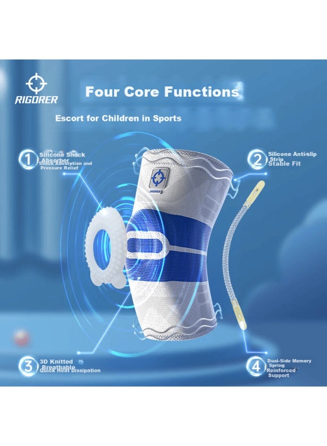 Rigorer Children's Knee Pads, Tian Dun Basketball Honeycomb Anti-collision Knee And Leg Guards, Breathable Protective Sports Gear, Black, Size L - Image 3