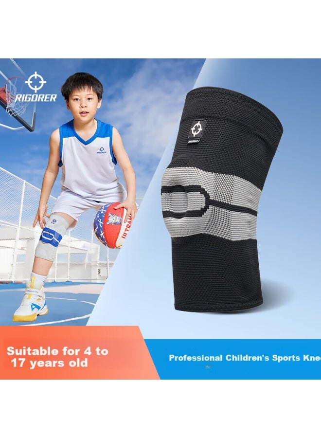 Rigorer Children's Knee Pads, Tian Dun Basketball Honeycomb Anti-collision Knee And Leg Guards, Breathable Protective Sports Gear, Black, Size L - Image 1