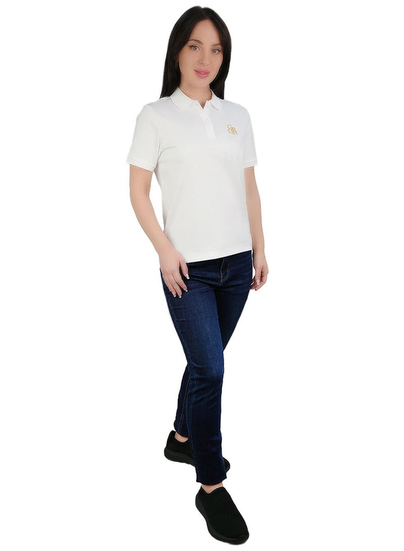 GIORDANO Women’s Embroidered Cotton Liquid Touch Polo - Image 2