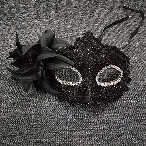 Cosmer Masquerade Mask for Women Venetian Masks Christmas Women Flower Half-face Masks Eye mask Cosplay Lace mask (Black Sale) - Image 3