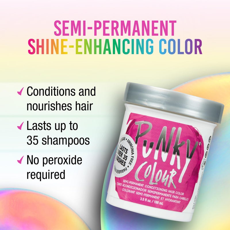 Punky Flamingo Pink Semi Permanent Hair Color - Vegan & Cruelty-Free Conditioning Hair Dye, Lasts Up to 35 Washes, 3.5 fl oz - Image 2
