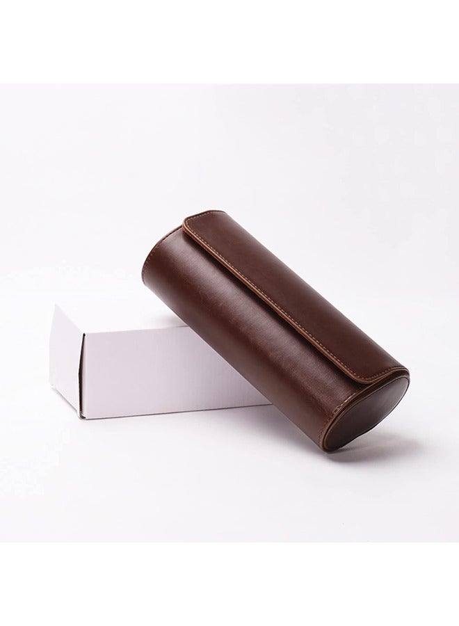 Arabest حافظة ساعة سفر ذات 3 فتحات، صندوق لفات ساعة من جلد البولي يوريثان للرجال، منظم ساعة لـ 3 ساعات، حافظة ساعة مع وسائد قابلة للإزالة لتخزين الساعة/السفر - Image 5