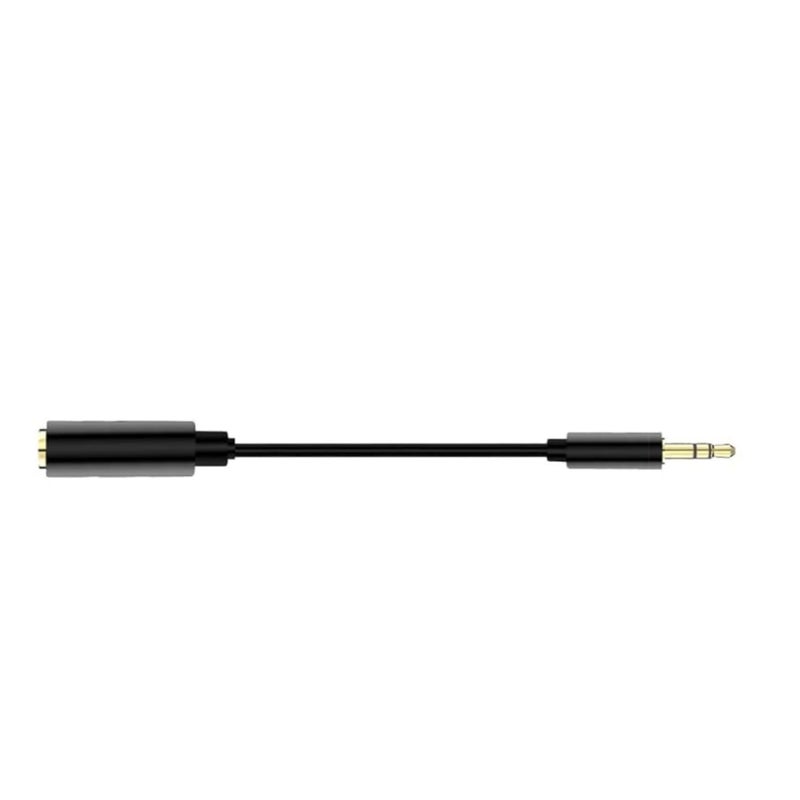 ELFOG ® 3.5mm Audio Female TRRS to Male TRS Cable Adapter Audio Converter For Go Pro Hero 12 11 10 9 Action Camera Accessories (13cm,Black) - Image 1