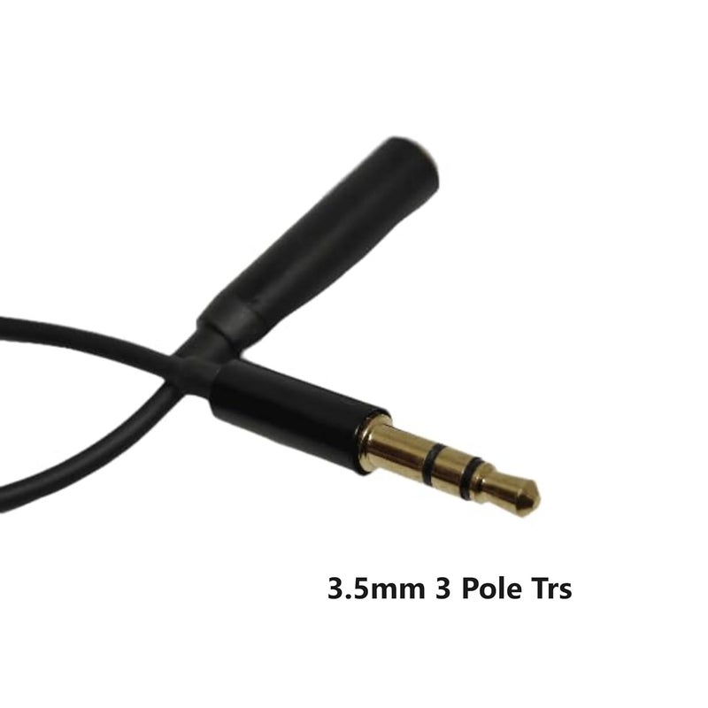 ELFOG ® 3.5mm Audio Female TRRS to Male TRS Cable Adapter Audio Converter For Go Pro Hero 12 11 10 9 Action Camera Accessories (13cm,Black) - Image 2