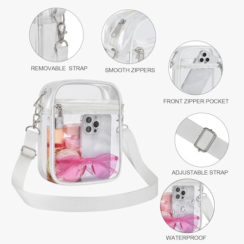 USPECLARE Clear Purse Stadium Transparent Messenger Bag Stadium Approved for Men and Women Clear CrossBody Bag - Image 3