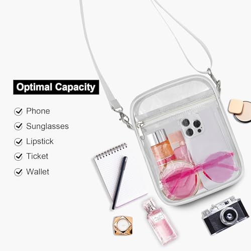 USPECLARE Clear Purse Stadium Transparent Messenger Bag Stadium Approved for Men and Women Clear CrossBody Bag - Image 4