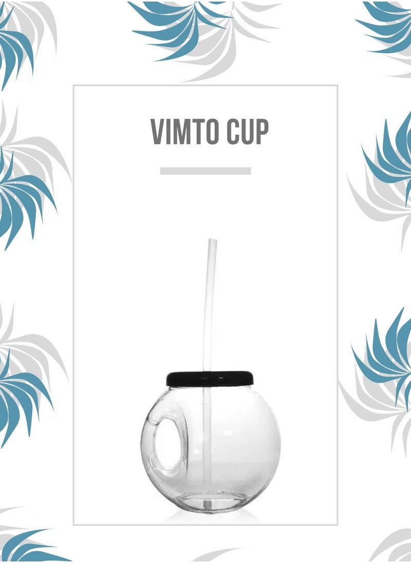 Vimto plastic cup with lid and straw 1.2L