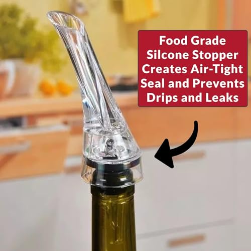 Incrizma Wine Aerator Pourer Spout - Professional Quality Wine Aerator Attaches to Wine Bottle for Improved Flavor, Enhanced Bouquet, Rich Finish and Bubbles, No-Drip, Spill. (1) - Image 3