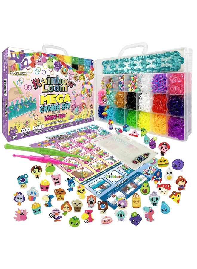Rainbow Loom ® Loomi Pals™ Mega Set Features 60 Cute Assorted Lp Charms The New Rl2.0 Happy Looms Hooks Alpha & Pony Beads 5600 Colorful Bands All In A Carrying Case For Boys And Girls 7+  - Image 2
