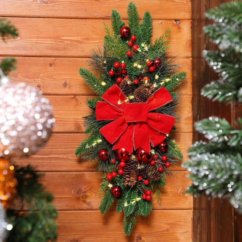 Explosions Christmas Stairs Garnish Building Bow Hanging Decoration Christmas Nordic Home Sale - Image 1
